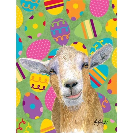 Carolines Treasures Eggtravaganza Goat Easter Flag Canvas House Size RDR3021CHF